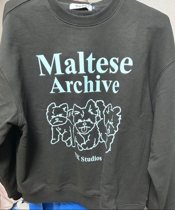 ★ Wai Kei★ Maltese Archive Line Graphic Man to Man 5 COLO MUSINSA | WAI KEI Maltese Archive Line Graphic Man to Man 5