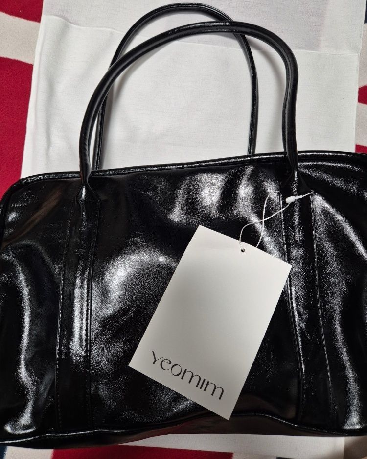 MUSINSA公式 | YEOMIM box bag (crinkle black)