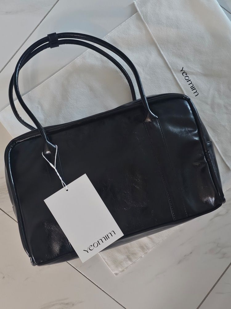 MUSINSA公式 | YEOMIM box bag (crinkle black)