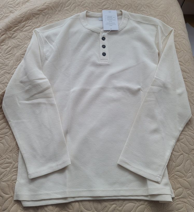 ★DRAW FIT★ Tencel Cotton Waffle Henley Neck T-Shirt [IVORY MUSINSA公式 | DRAW FIT Tencel Cotton Waffle Henley Neck T