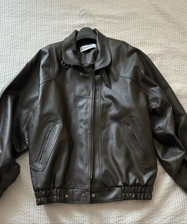 MUSINSA | CERRIC CRACK LEATHER JACKET / BROWN