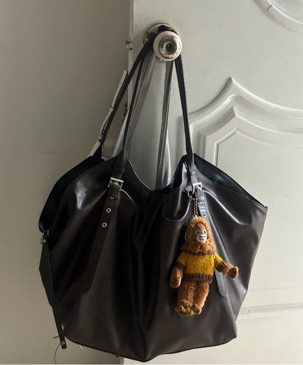 MUSINSA | YEOMIM belted shopper bag (choco brown)