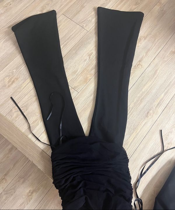 MUSINSA | ROSÉ FRANTZ Sha Layered Boots Cut Pants [Charcoal]
