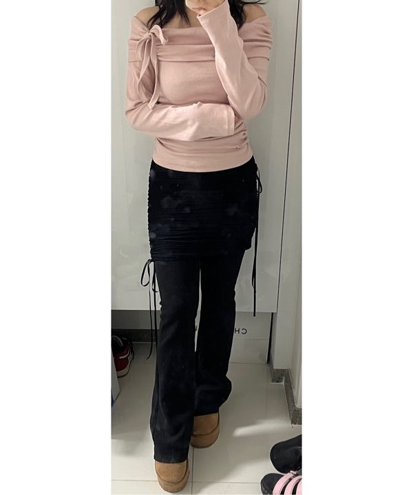 ★Rose Frantz★ Sha Layered Boots Cut Pants (2色) ☆Rose Frantz☆ Sha Layered Boots Cut Pants (2色) (Rose