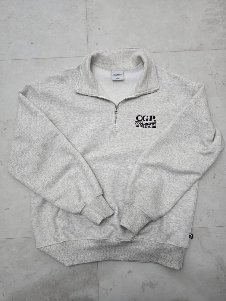 ★codegraphy★ CGP Small Square Logo Half Zip Upright Gray MUSINSA | Codegraphy CGP Small Square Logo Half Zip-up_Navy