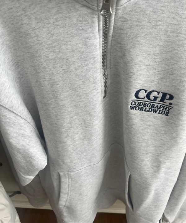 ★codegraphy★ CGP Small Square Logo Half Zip Upright Gray MUSINSA | Codegraphy CGP Small Square Logo Half Zip-up_Light