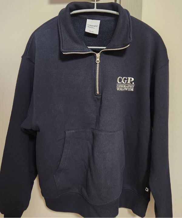 MUSINSA | Codegraphy CGP Small Square Logo Half Zip-up_Navy