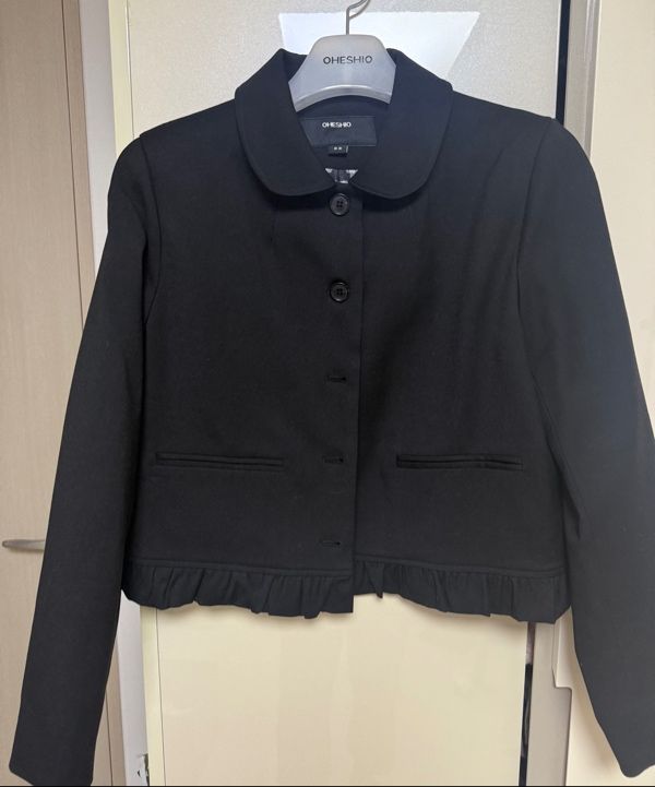 MUSINSA公式 | OHESHIO ROUND FRILL JACKET, BLACK