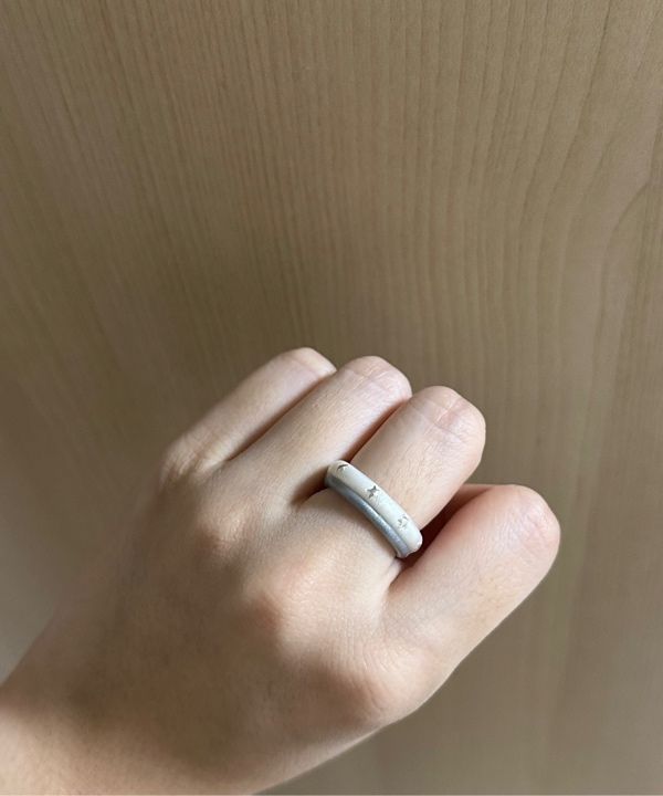 [韓国人気ジュエリー] nff star two track ring-grey MUSINSA公式 | NFF star two track ring-grey