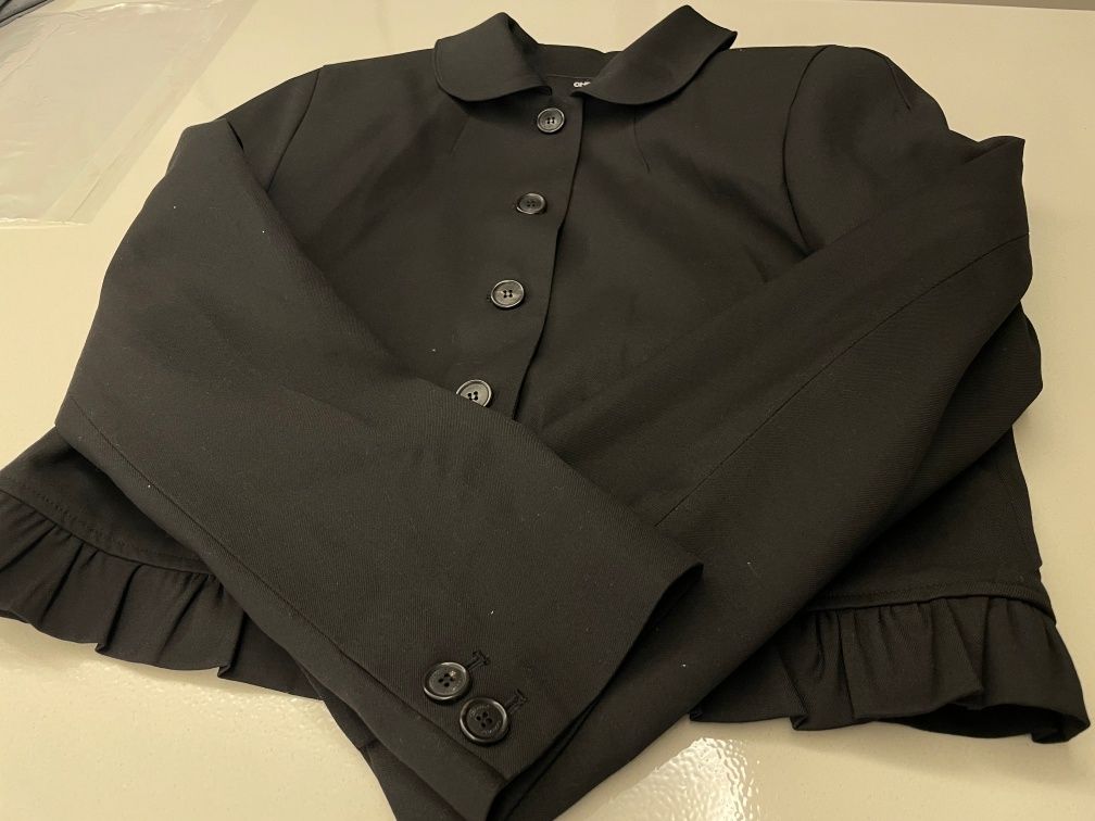 MUSINSA公式 | OHESHIO ROUND FRILL JACKET, CHARCOAL