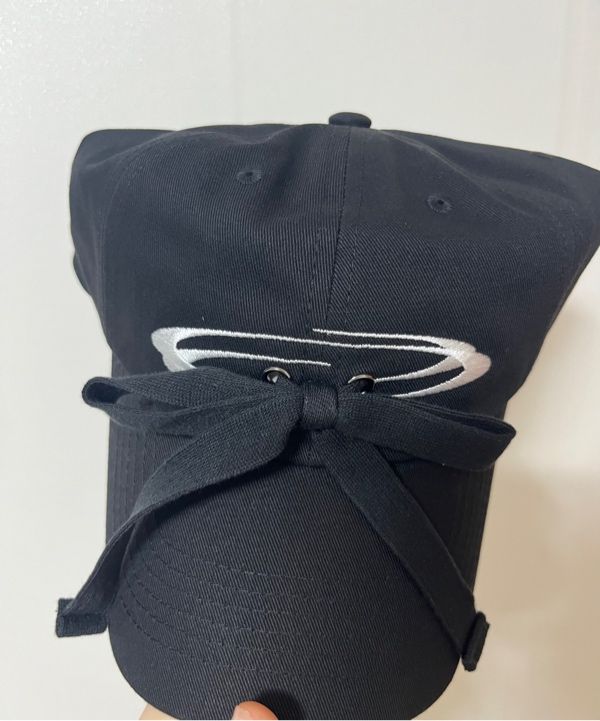 MUSINSA公式 | OPENING PROJECT Ribbon Tie Down Cap - Black