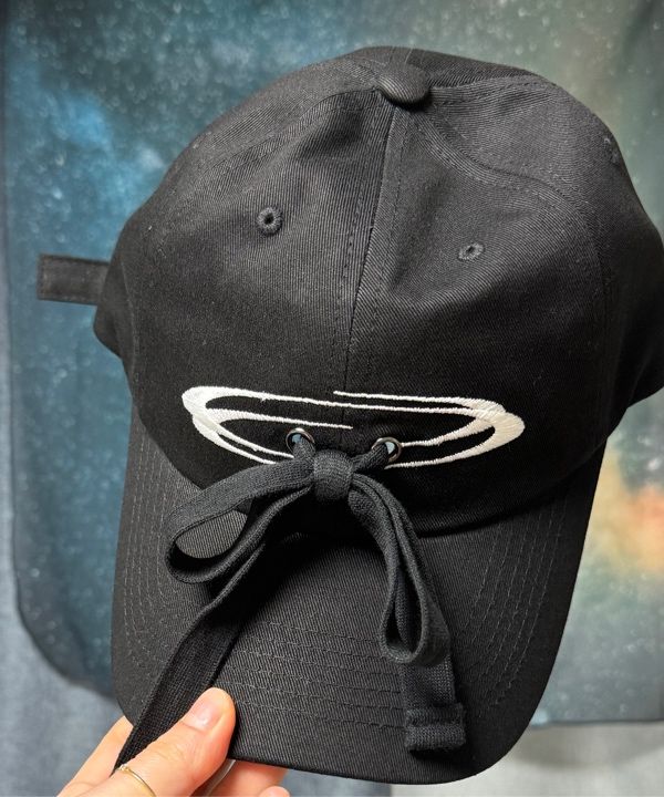 人気 ☆OPENING PROJECT☆RIBBON TIE DOWN CAP MUSINSA公式 | OPENING PROJECT Ribbon Tie Down Cap - Black