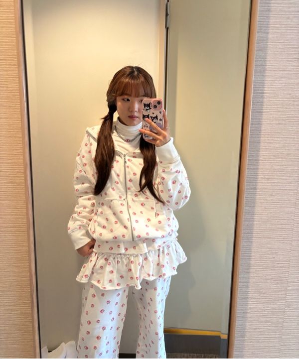 YOUHEE ■ FLOWER PATTERN HOOD ZIP-UP /PANTS SET MUSINSA | YOUHEE FLOWER PATTERN HOOD ZIP-UP WHITE