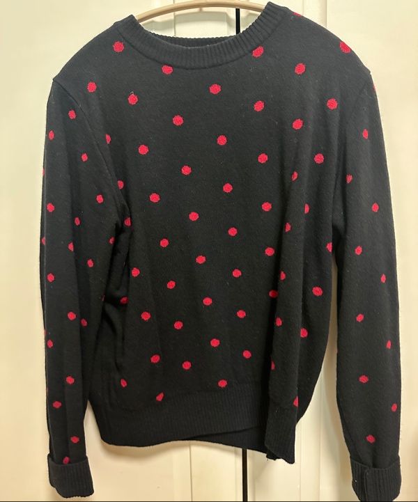MUSINSA公式 | OHESHIO CASHMERE DOT KNIT, BLACK RED