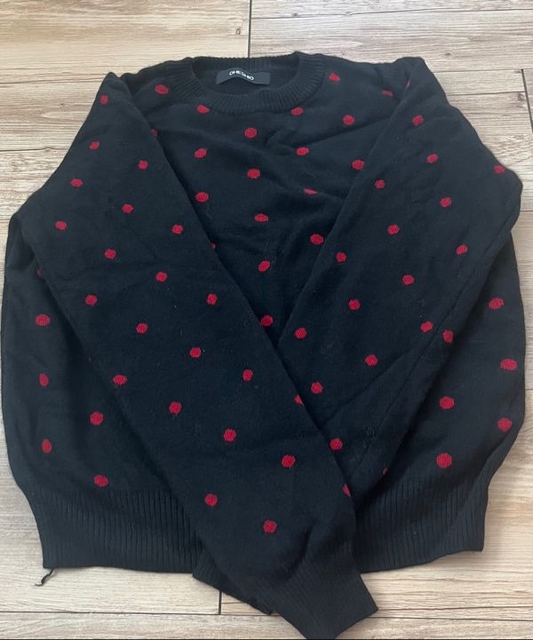 MUSINSA公式 | OHESHIO CASHMERE DOT KNIT, BLACK RED