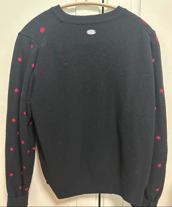 MUSINSA公式 | OHESHIO CASHMERE DOT KNIT, BLACK RED