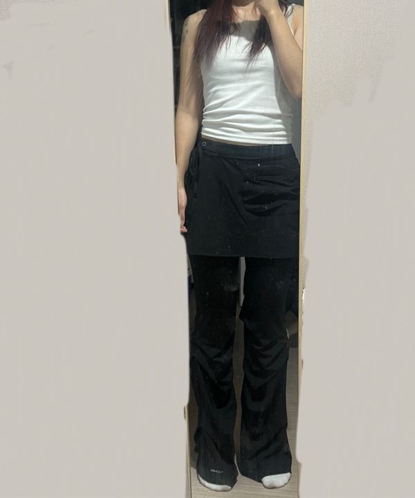 MUSINSA | TUOMIO STRAPPY SKIRT PANTS [BLACK]
