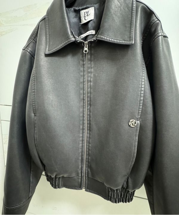 ジャケット・アウター ILLIGO Washed leather bomber jacket ☆ILLIGO☆Washed Leather Bomber Jacket☆ボンバージャケット
