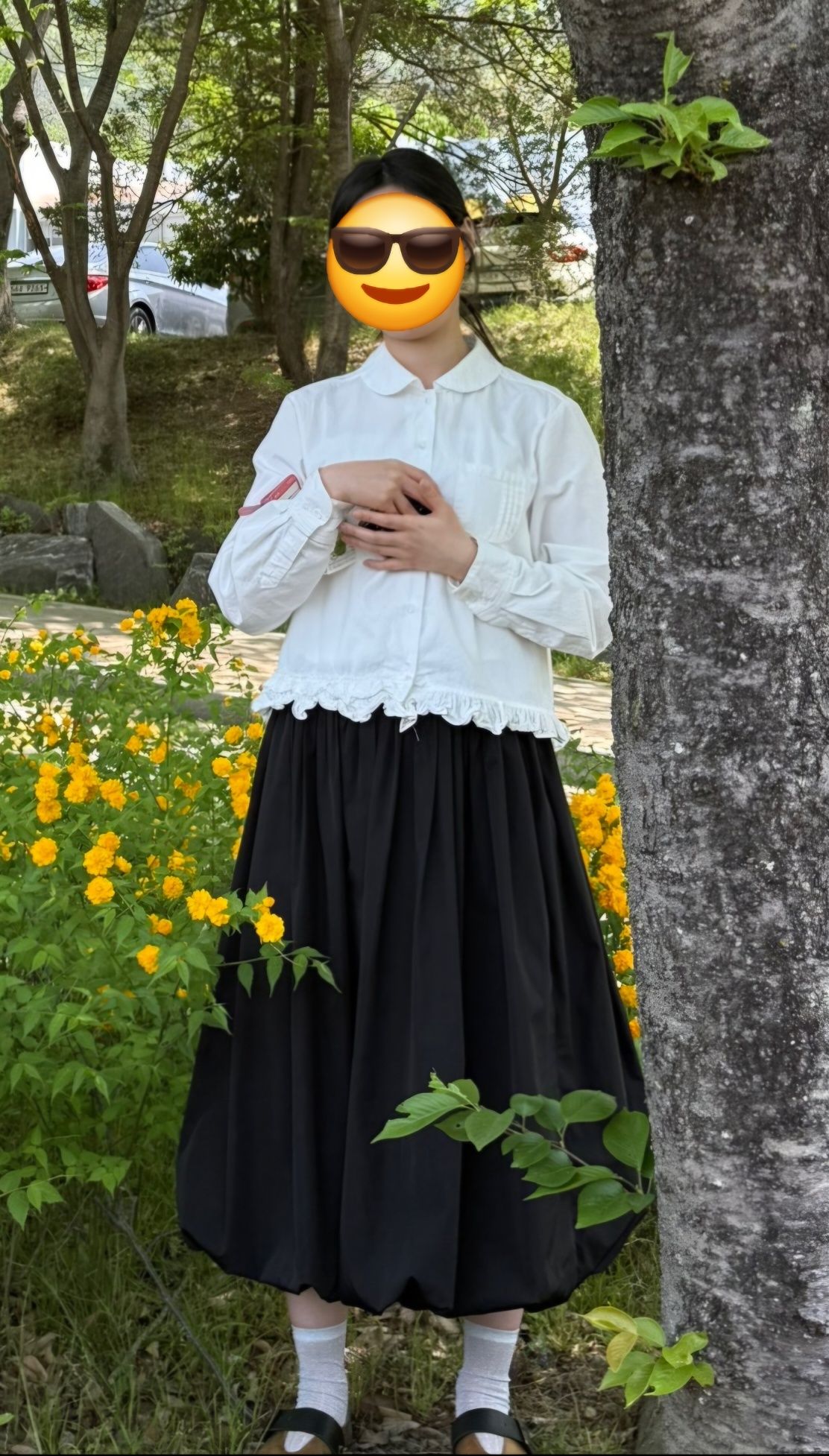 MUSINSA | OHESHIO FRILL POCKET BLOUSE, IVORY