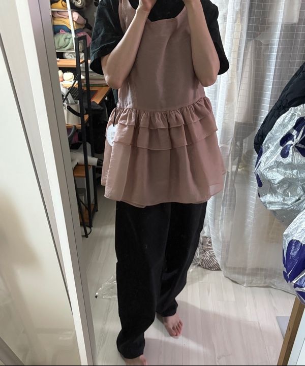 ◆OHESHIO◆ SHEER LAYERED MINI DRESS PEACH 24FW-35000BHp MUSINSA | OHESHIO SHEER LAYERED MINI DRESS, PEACH