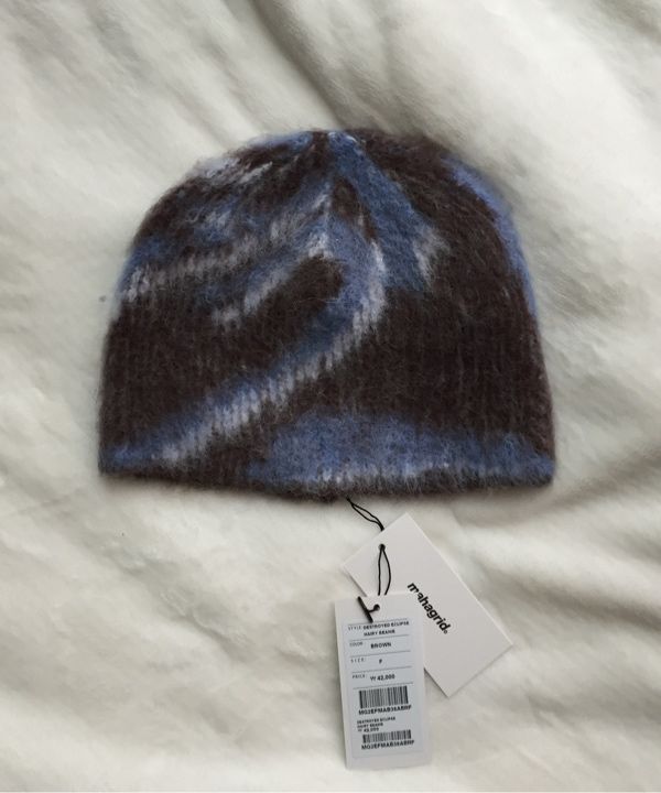 【mahagrid】24FW★ DESTROYED ECLIPSE HAIRY BEANIE DESTROYED ECLIPSE HAIRY BEANIE [GREY] - MAHAGRID