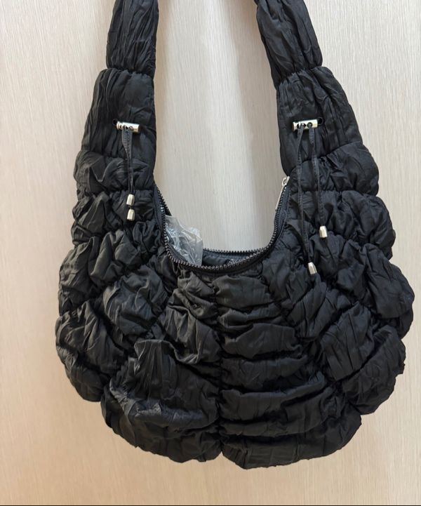 さらに100円引き◆NERDY◆Canvas two-way hobo bag MUSINSA | NERDY Pleated Ribbon Two Way Hobo Bag Black