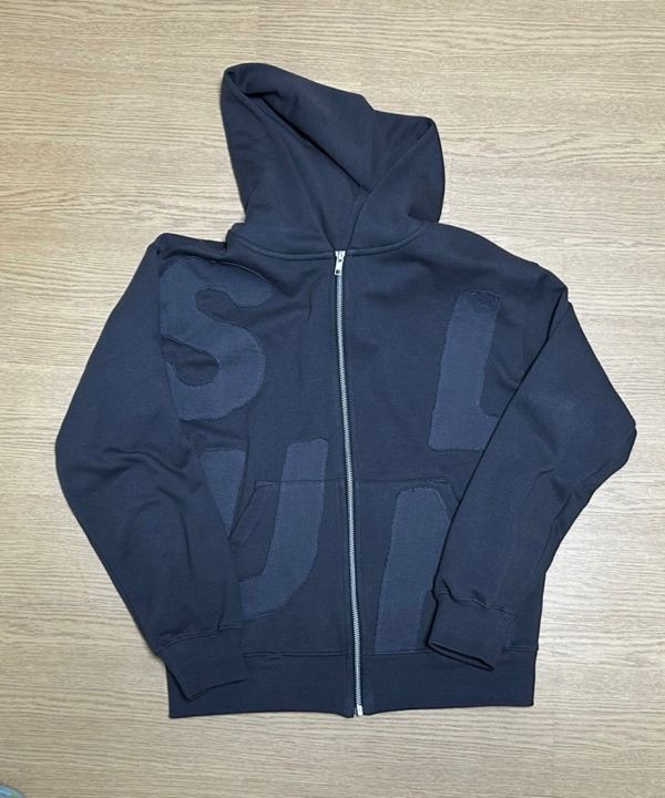 MUSINSA | SUNLOVE Capital Zip Up Hoodie Charcoal