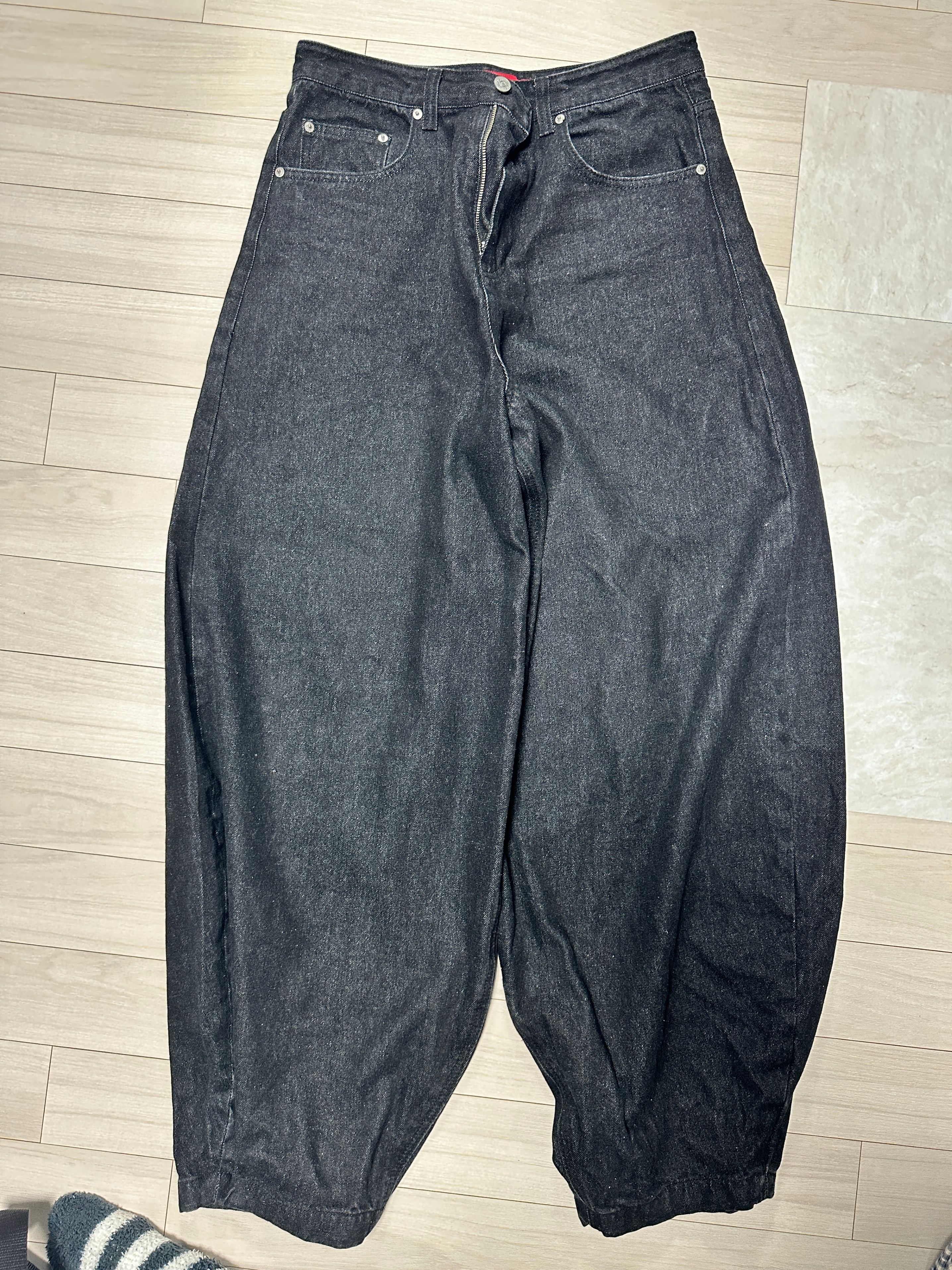 MUSINSA | KICHUL BASIC BALLOON DENIM PANTS (BLACK)