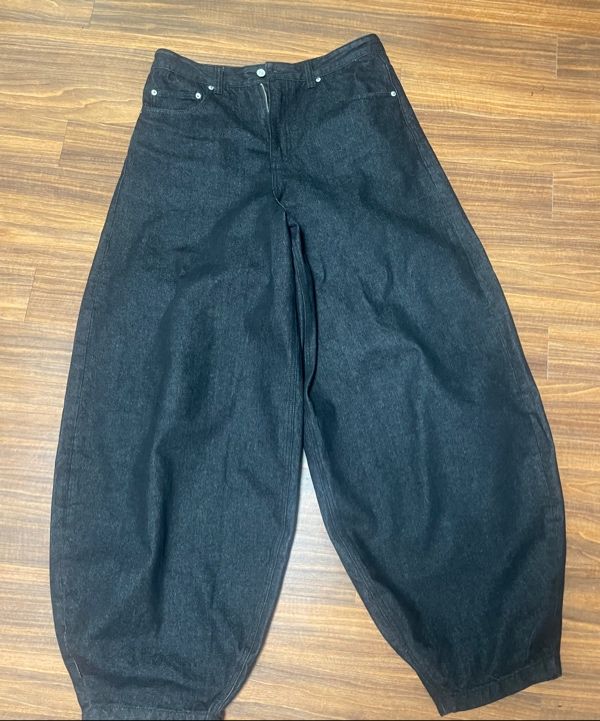 【KOOLOSET】Linen Cut Balloon Banding Denim 쿠로젯(kooloset)