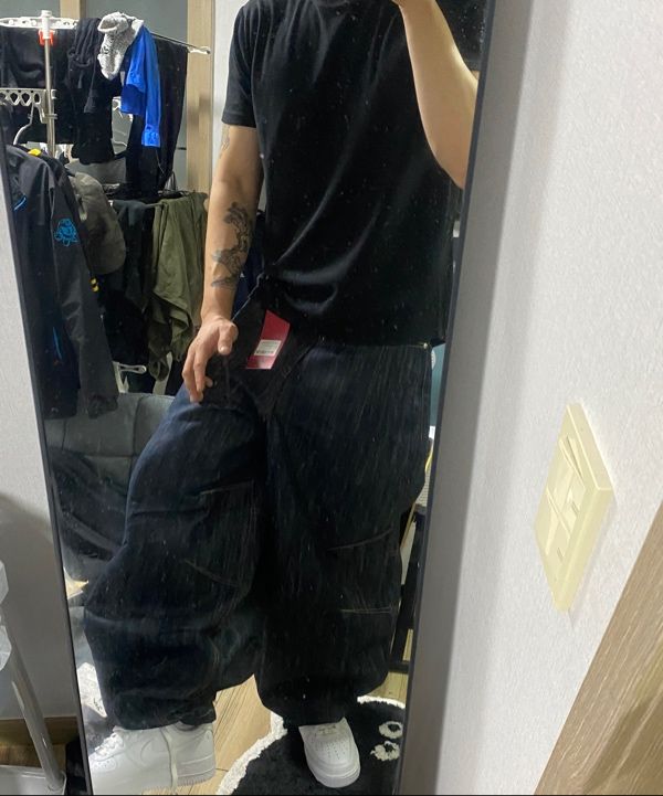 MUSINSA公式 | KICHUL FLOWING WAVE BALLOON DENIM PANTS (RAW INDIGO)