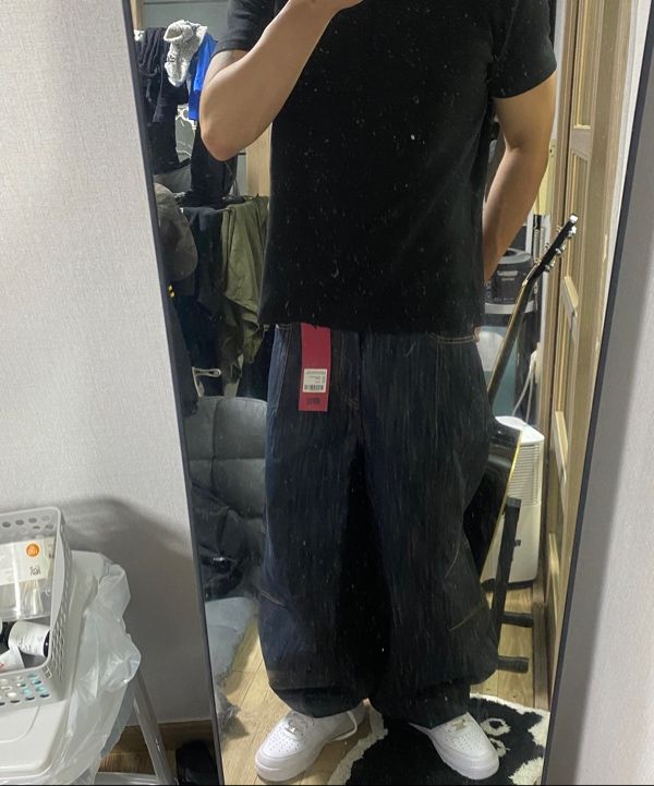 MUSINSA公式 | KICHUL FLOWING WAVE BALLOON DENIM PANTS (RAW INDIGO)