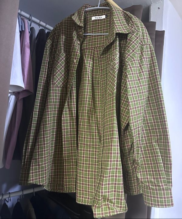 【Wai Kei】 Maltese embroidered check shirt/追跡付 MUSINSA | WAI KEI Maltese Embroidery Check Shirt 4 COLOR