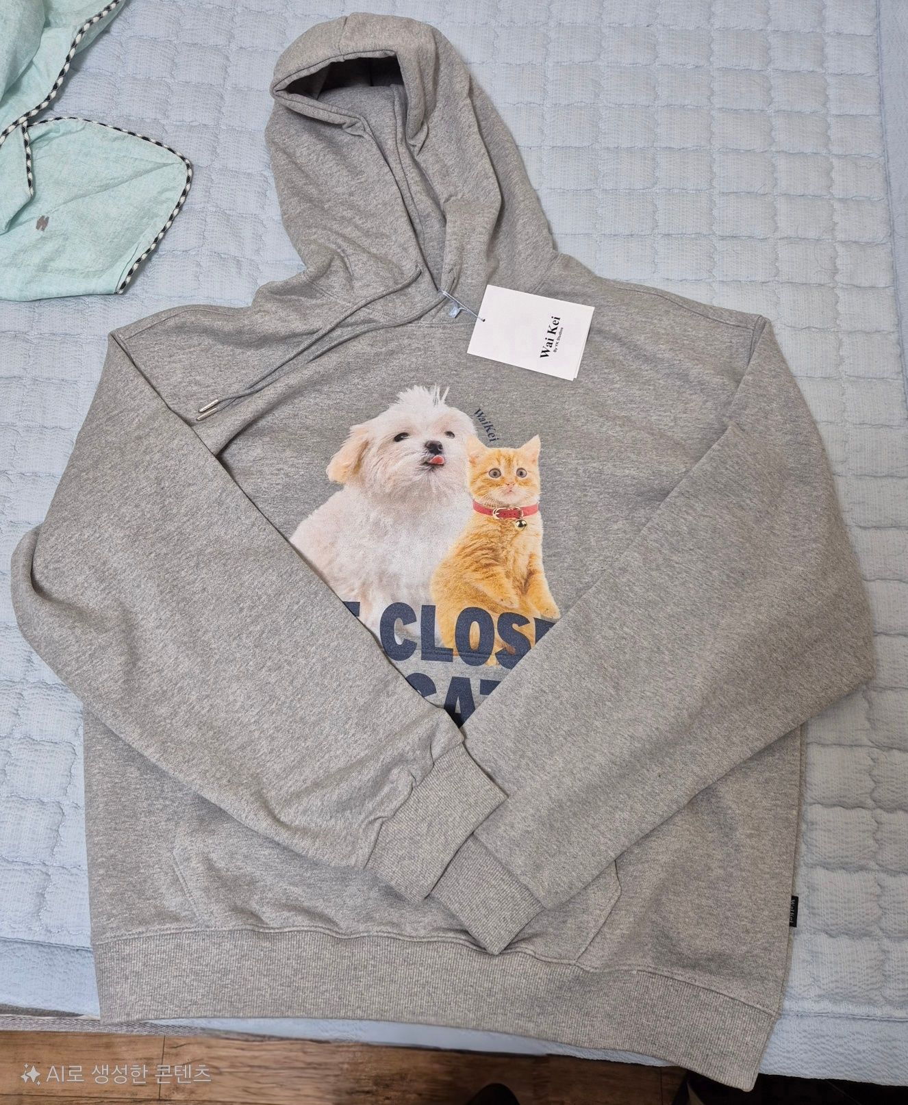 【Wai Kei】 Maltese and cheesecat sweatshirt /追跡付 Maltese and Cheese Cat Hood - WaiKei | 60% - Asian Fashion