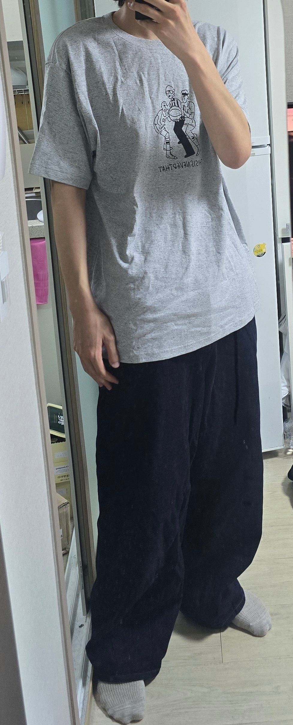 ★thisisneverthat★ TNT Yu Nagaba Graphic Tee Heather Grey N TNT Yu Nagaba Graphic Tee - thisisneverthat®