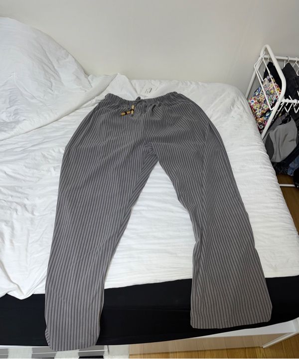 FANCY CLUB_Cozy Stripe Wide Pants (IVORY PINK)_F24ZD881