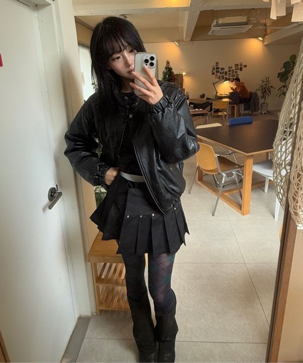 FANCY CLUB ■ Pleated Layered Wrap Skirt MUSINSA | FANCY CLUB Pleated Layered Wrap Skirt (BLACK)_F24ZD885