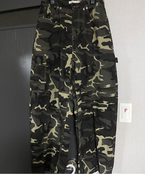 MUSINSA | FANCY CLUB Carpenter Lettering Denim Pants (KHAKI