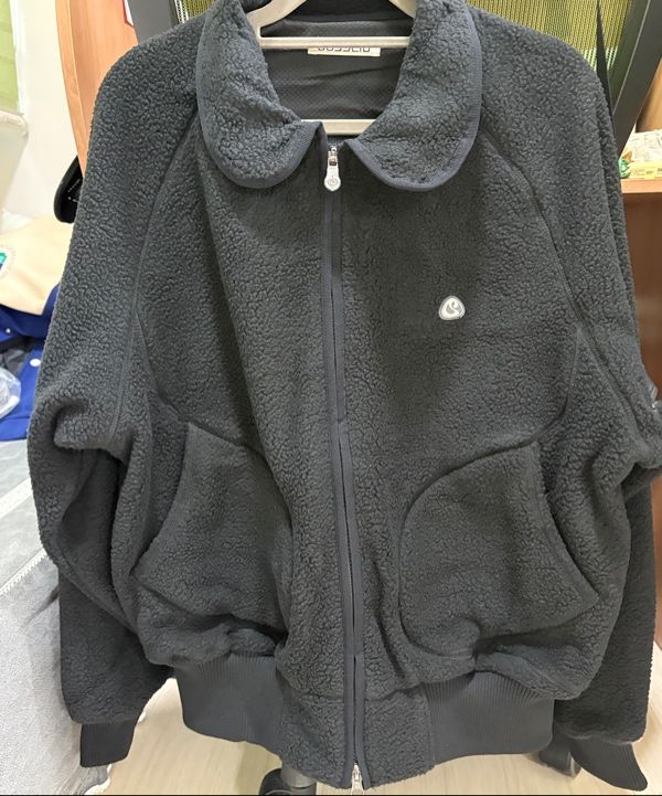 MUSINSA | COYSEIO ROUND COLLAR FLEECE JACKET LIGHT GREY