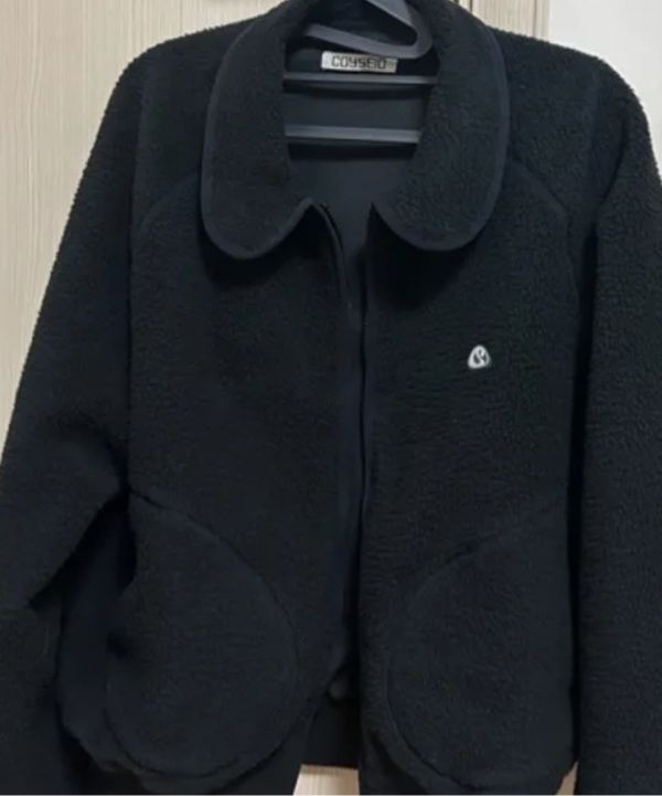 MUSINSA公式 | COYSEIO ROUND COLLAR FLEECE JACKET BLACK