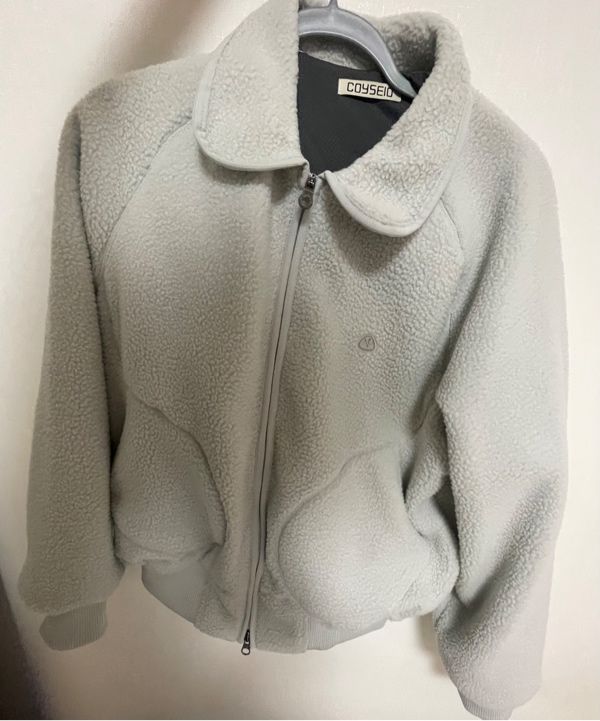 MUSINSA公式 | COYSEIO ROUND COLLAR FLEECE JACKET LIGHT GREY