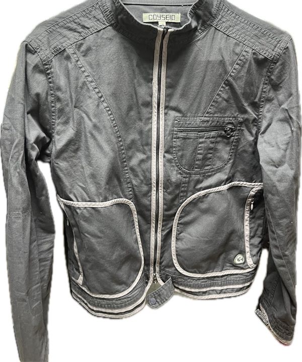 BINDING COTTON JACKET ASH BROWN - coyseio