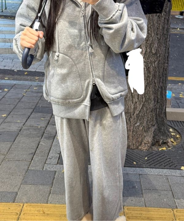 MUSINSA | COYSEIO TWINKLE HOOD ZIP-UP MELANGE GREY