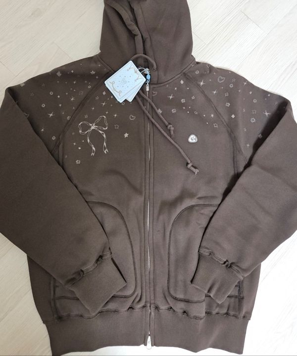 MUSINSA公式 | COYSEIO TWINKLE HOOD ZIP-UP DARK BROWN
