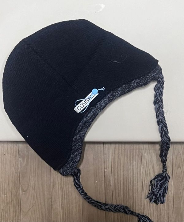 DOUBLE TROOPER BEANIE BLACK - coyseio