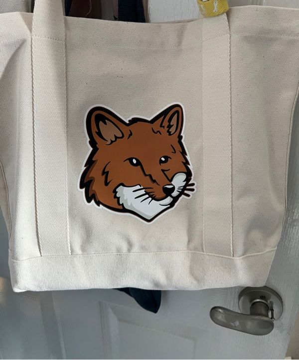 ★MAISON KITSUNE★ Fox Head Tote Bag Ecru LW05101WW0050P700 Maison Kitsune Fox Head Tote Bag - Ecru -LW05101WW0050-P700
