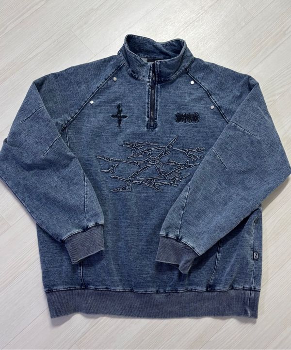 MUSINSA公式 | NOT4NERD Cut Off Offshoot Logo High Neck Quarter Zip