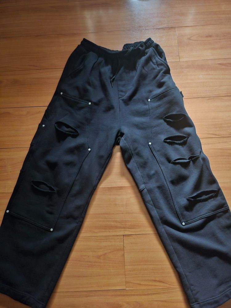 MUSINSA | NOT4NERD Destoryed Double Knee Carpenter Sweat
