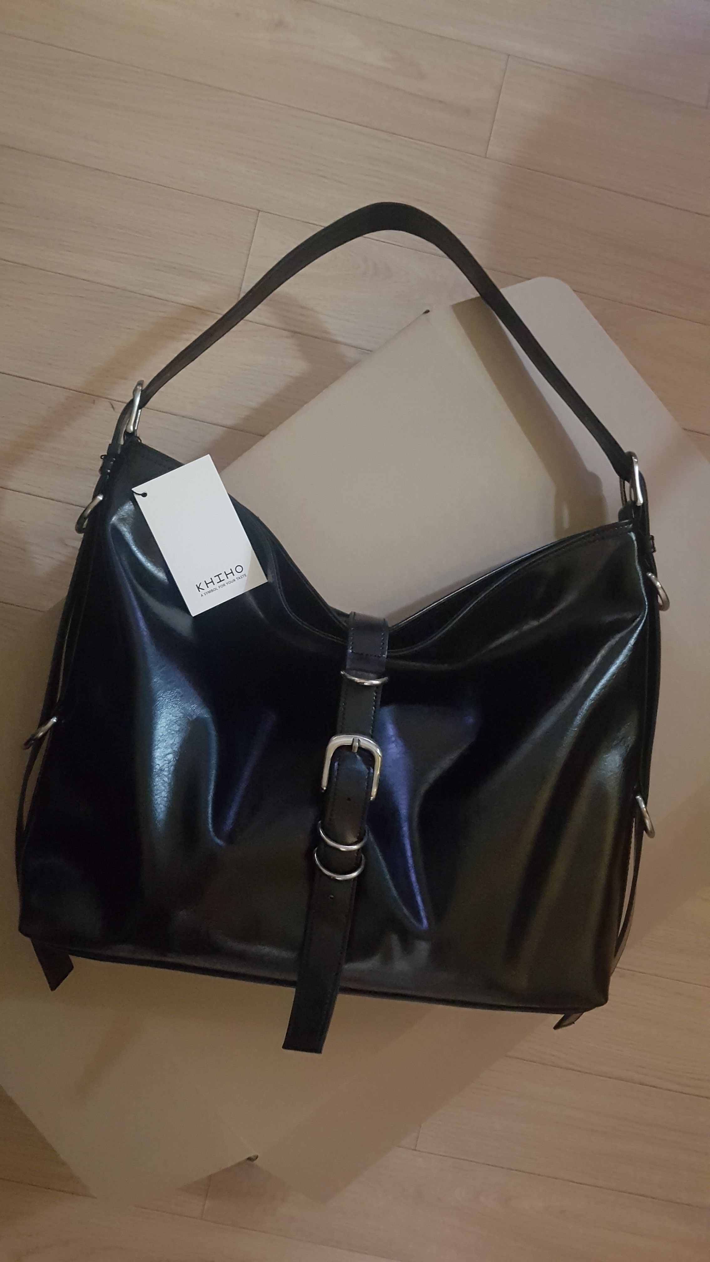 MUSINSA | KHIHO DIDI BELTED BIG BAG(2-WAY) / BLACK