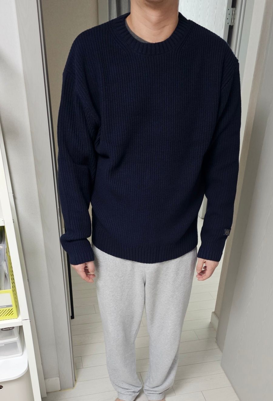 ☆YALE☆ COMFORT COOL ROUND KNIT NAVY YEM1KT109ANA MUSINSA | YALE Cozy Round Knit_Navy