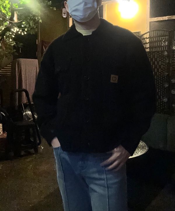 PHYPS ♥ Apple Label Knit Trucker Jacket /追跡付 MUSINSA | PHYPS Apple Label Knit Trucker Jacket_Blue
